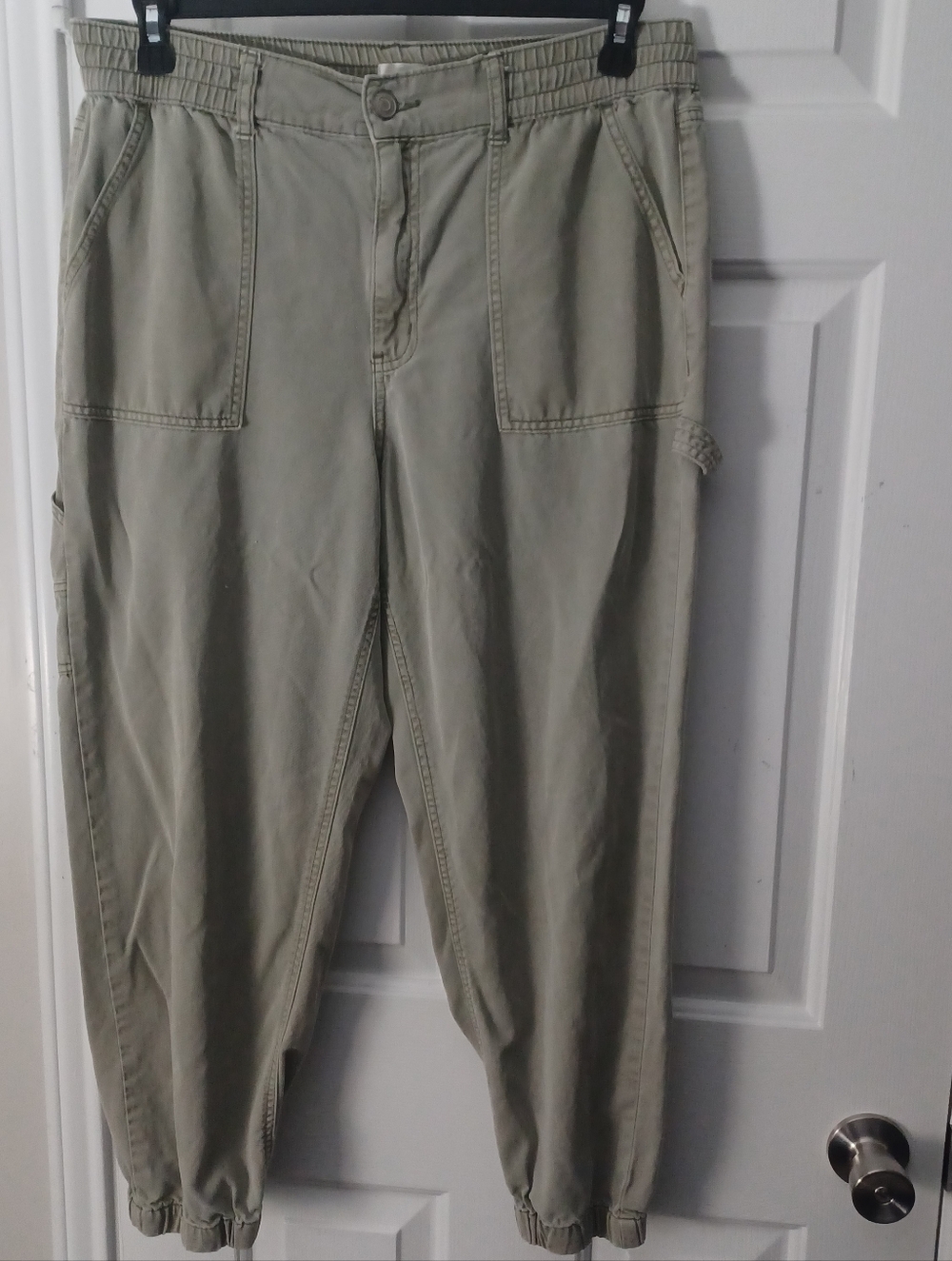 BKE Cropped Jogger Pants Olive Washed Carpenter Sz XL - Picture 2 of 4